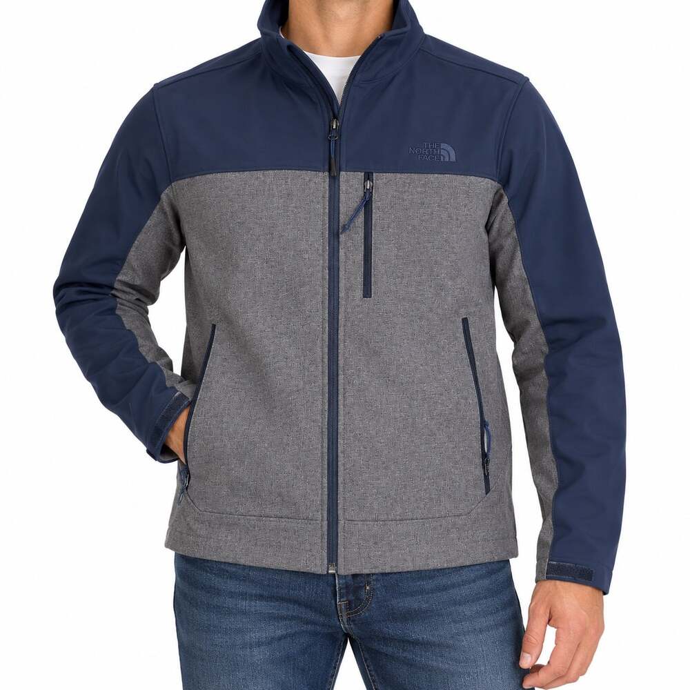 The north Face Apex Bionic Windall Soft Shell Jacket gray and navy men M